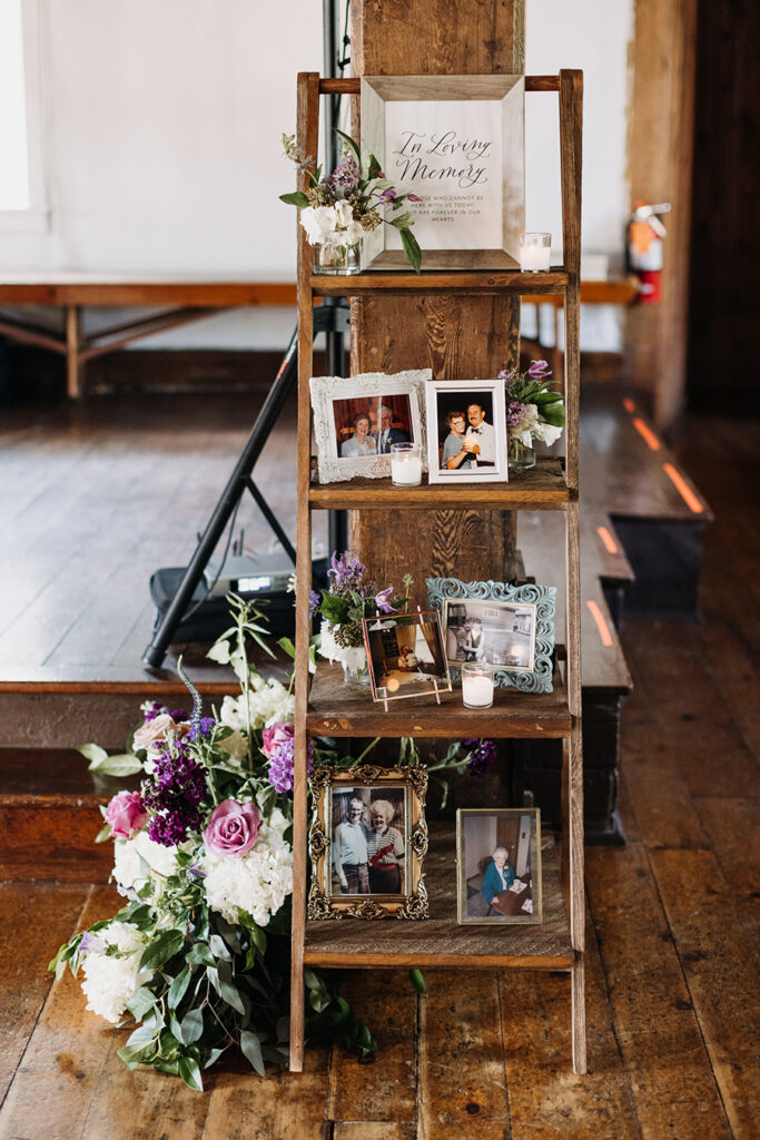An intimate rustic NJ real wedding at Prallsville Mill | Lace and Belle calligraphy in loving memory wedding sign | Erin + Brandon | Love me Do Photography