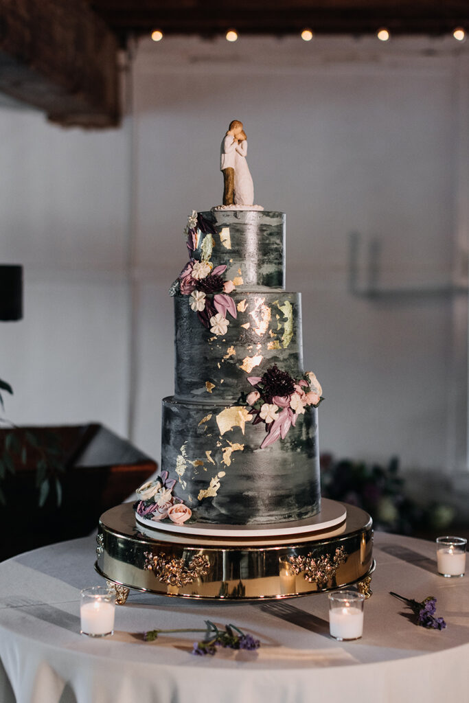 An intimate rustic NJ real wedding at Prallsville Mill | modern wedding cake | Erin + Brandon | Love me Do Photography