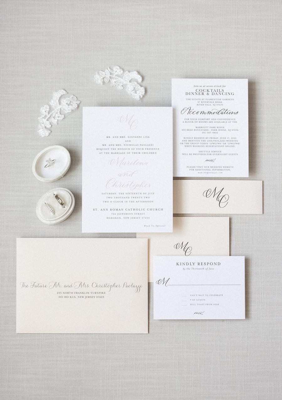 custom monogram wedding invitation suite | Charming Images